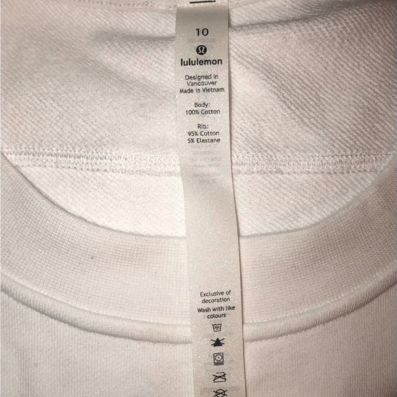 NWT Lululemon Perfectly Oversized White Crew Sweatshirt,Size-10 - Picture 8 of 11